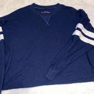 Hollister navy and white long sleeve